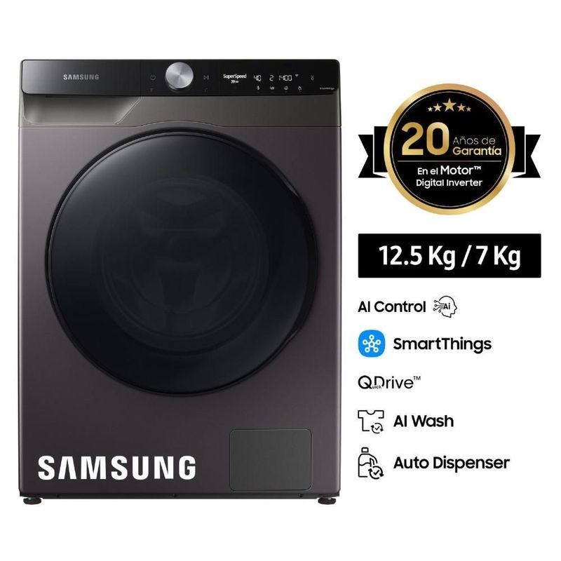 SAMSUNG - Lavaseca Samsung WD12TP34DBX AI Control Autodispenser 125kg7kg