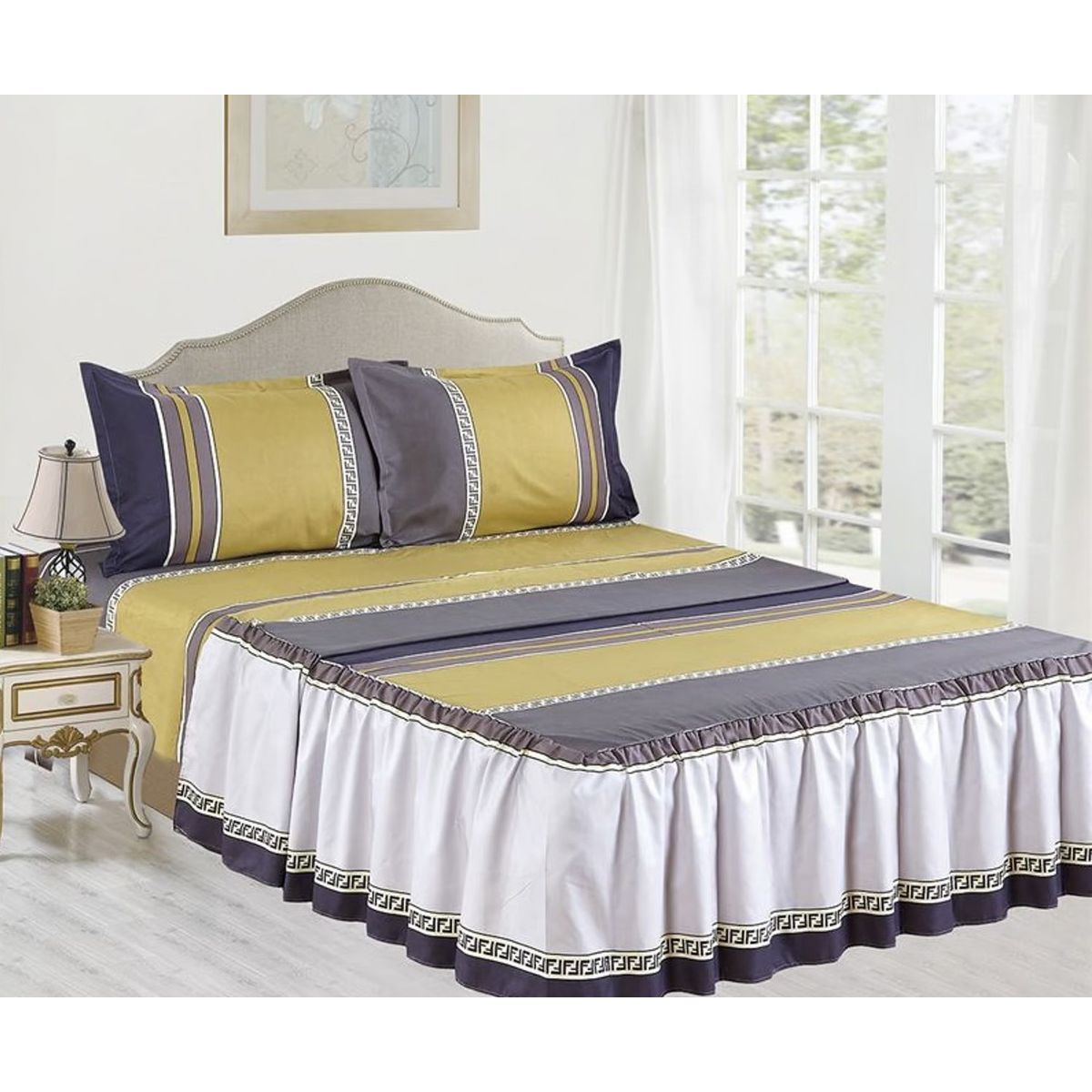 CASATEX - JUEGO DE SÁBANAS CON BLONDA DE 2 PLZ