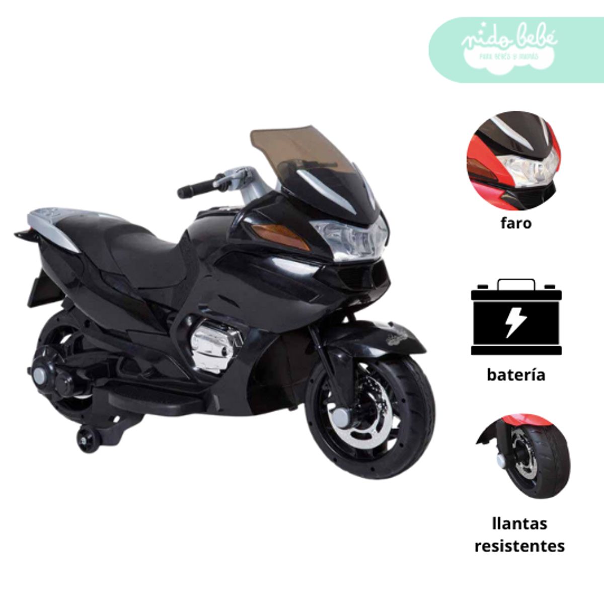 GENERICO - Moto a Bateria TIPO YAMAHA Black