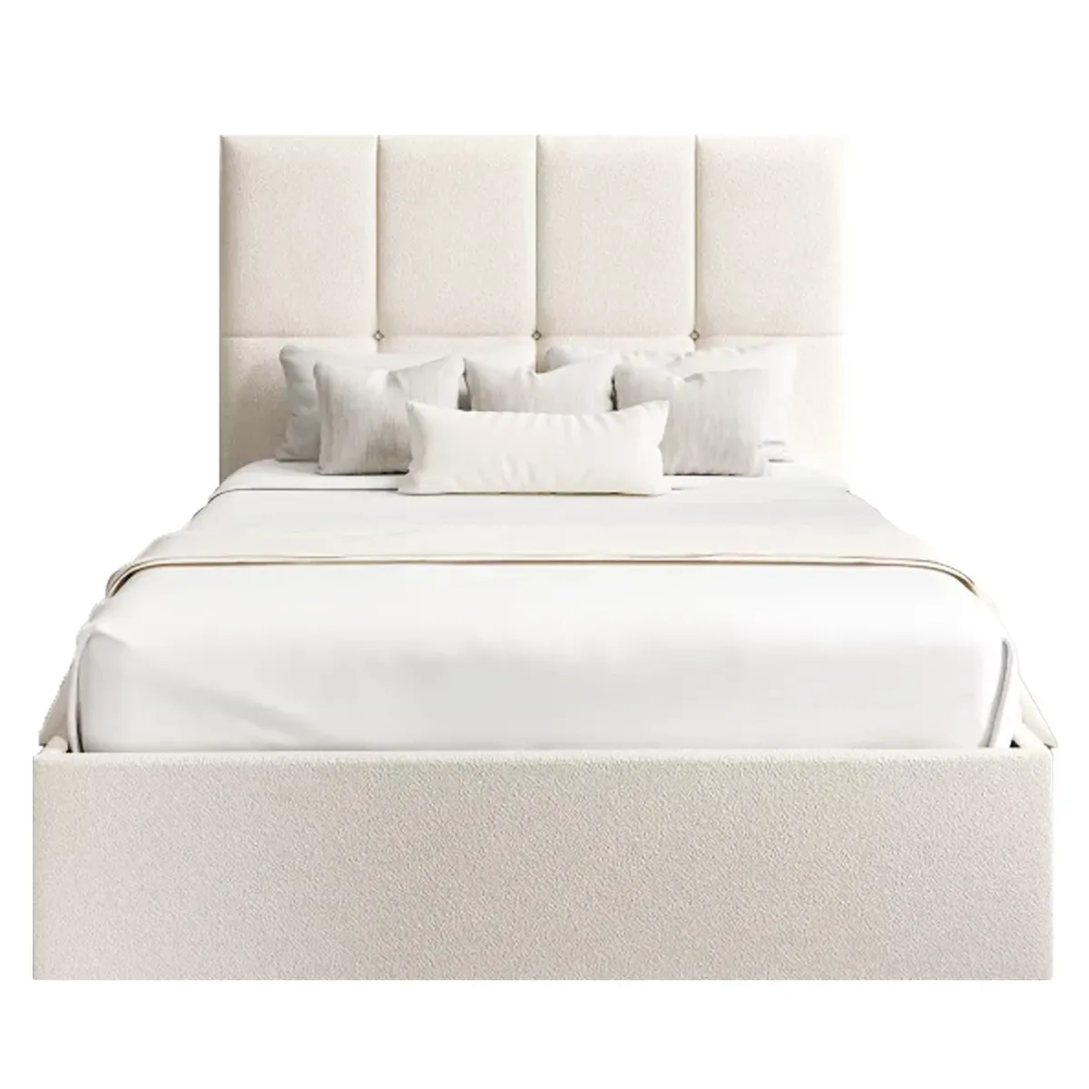 GENERICO - Cama Tapizada Cubo Cozzy Ivory 2 Plazas
