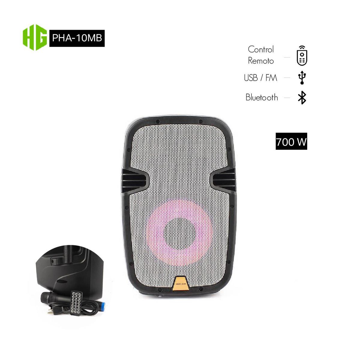 HALION - PARLANTE ACTIVO HALION PHA-10MB 1UHF MIC BATERIA