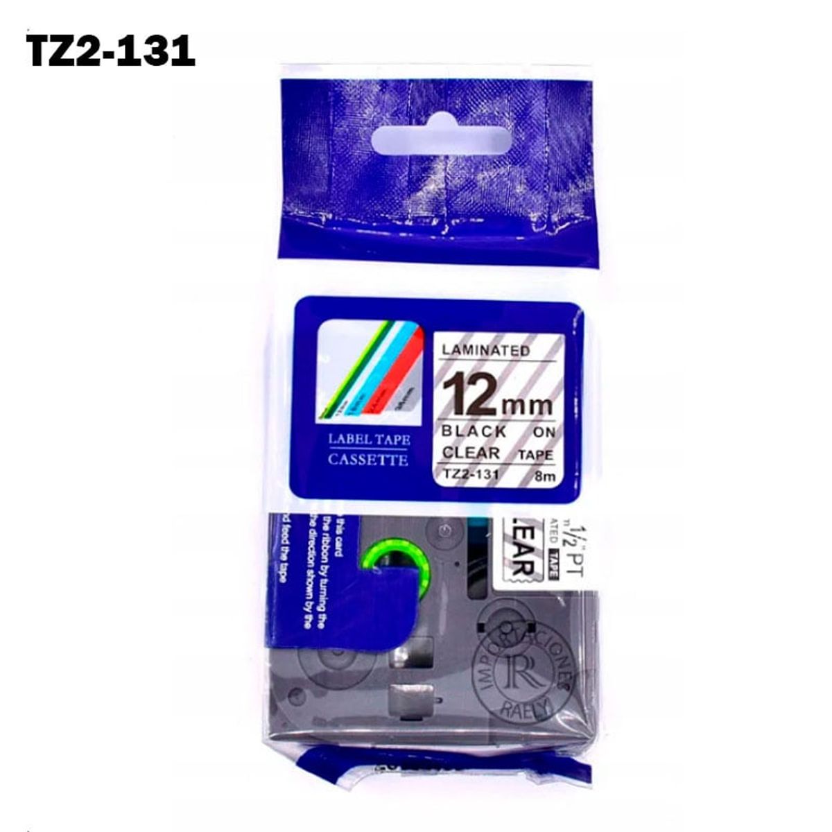 GENERICO - TZ2-131 Cinta Generico Black on Transparente 12mm x 8m  tze-131