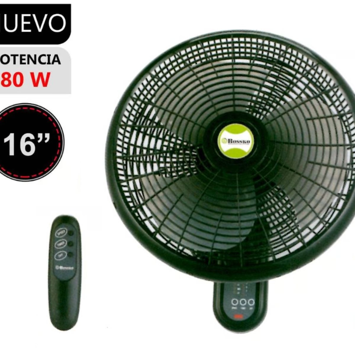 BOSSKO - Ventilador De Pared Bossko BK-8210PD con control remoto