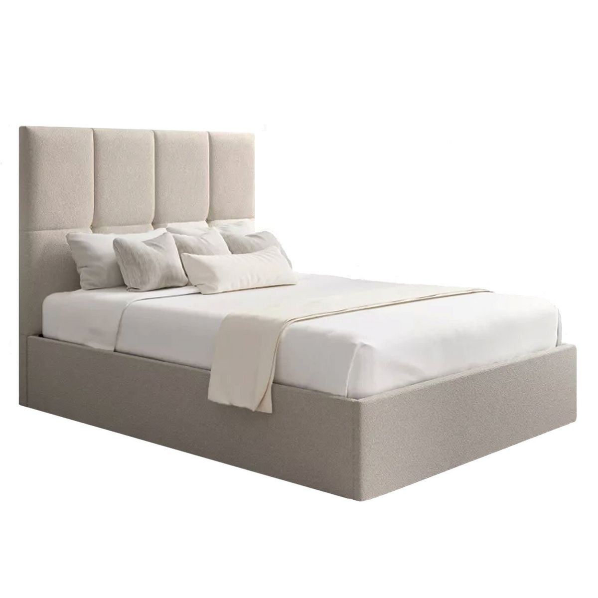 GENERICO - Cama Tapizada Cubo Cozzy Beige 2 Plazas