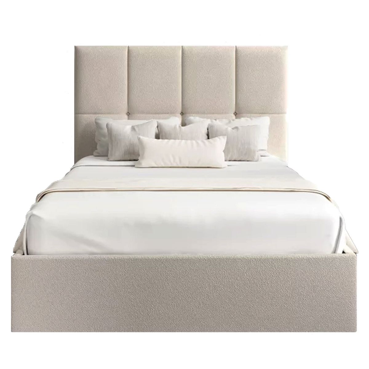 GENERICO - Cama Tapizada Cubo Cozzy Beige 1.5 Plz