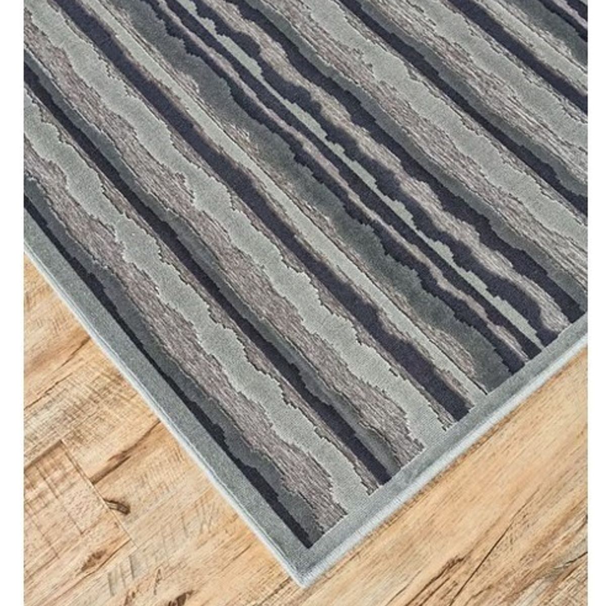 NATHAN - Alfombra Turkey Callo Gris Pie de cama 122x066 cm