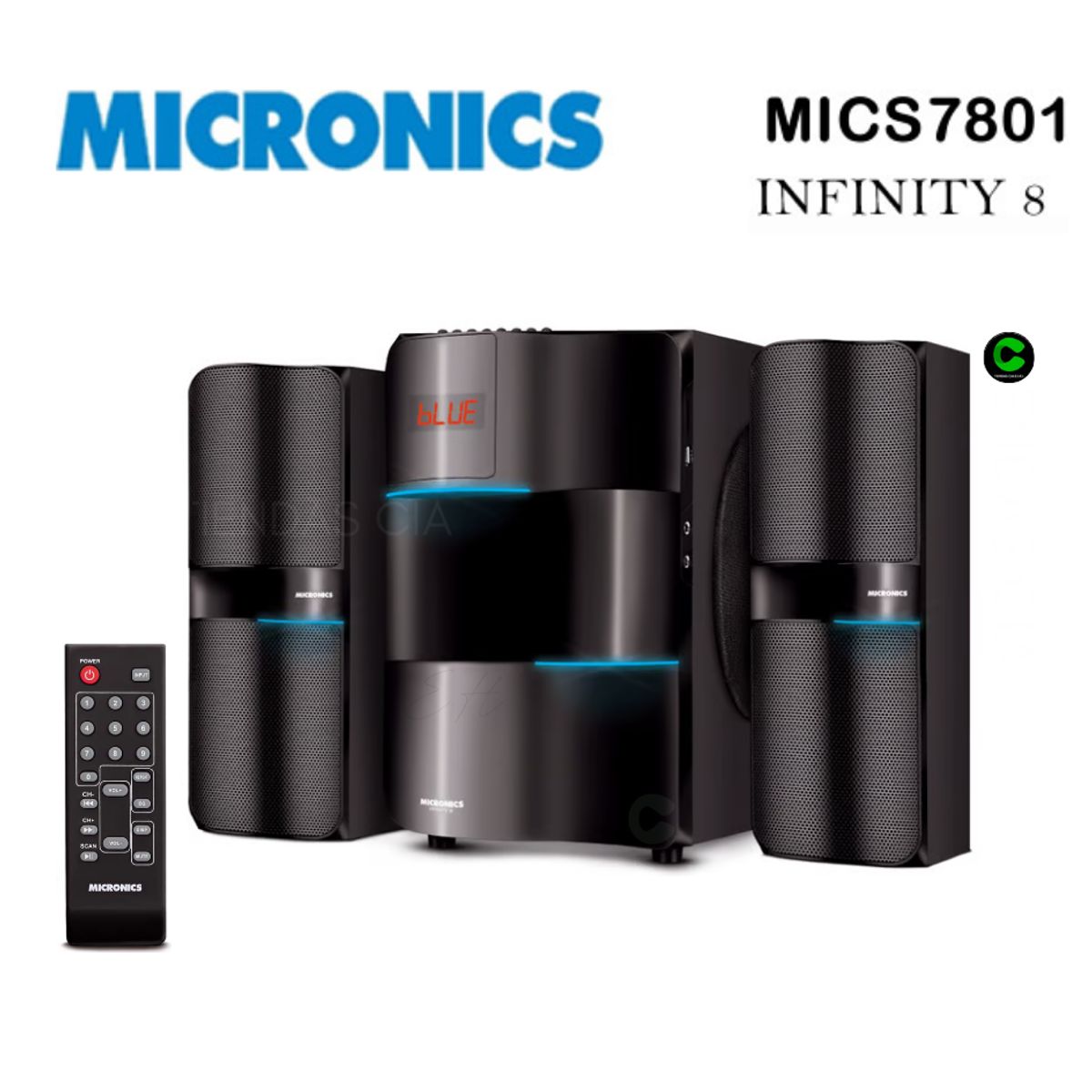 MICRONICS - Parlante 2.1 Micronics S7801 INFINITY8 LED con control