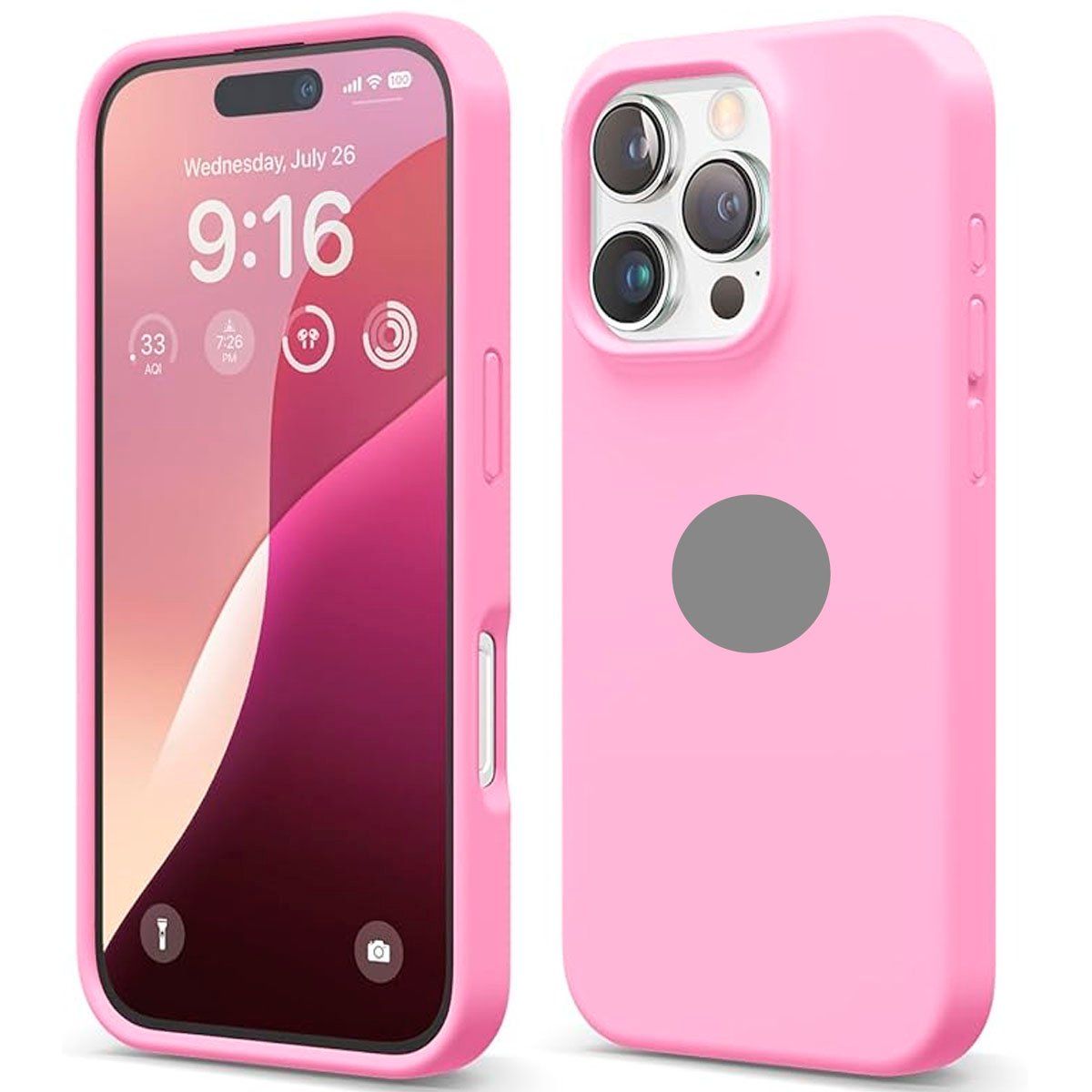 GENERICO - Case Silicona Para Iphone 16 Pro Rosado