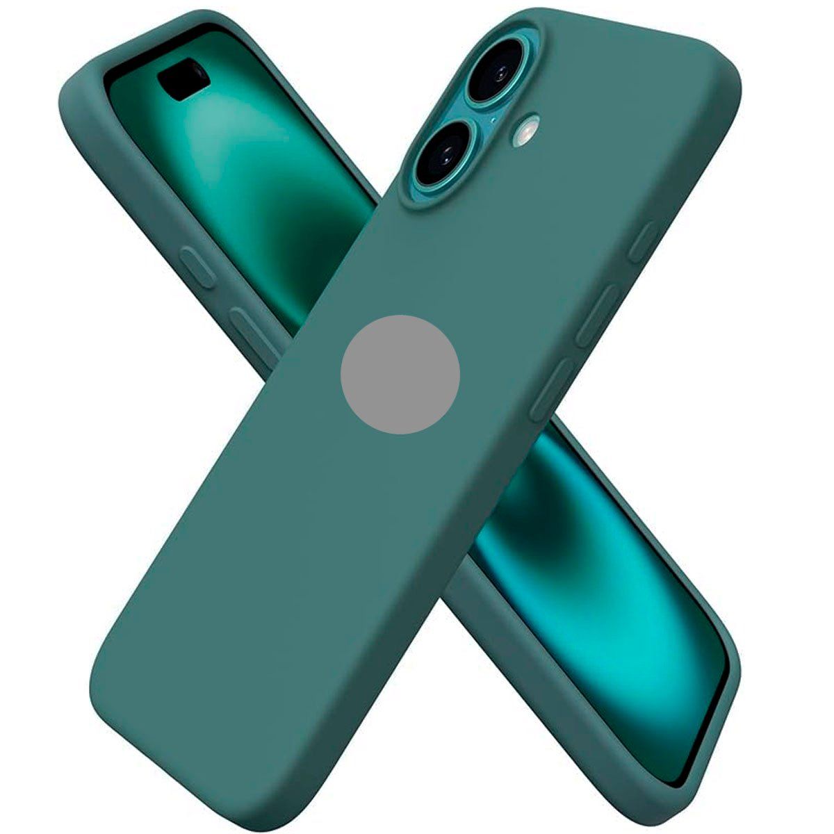 GENERICO - Protector de Celular Silicona Para Iphone 16 Verde Militar