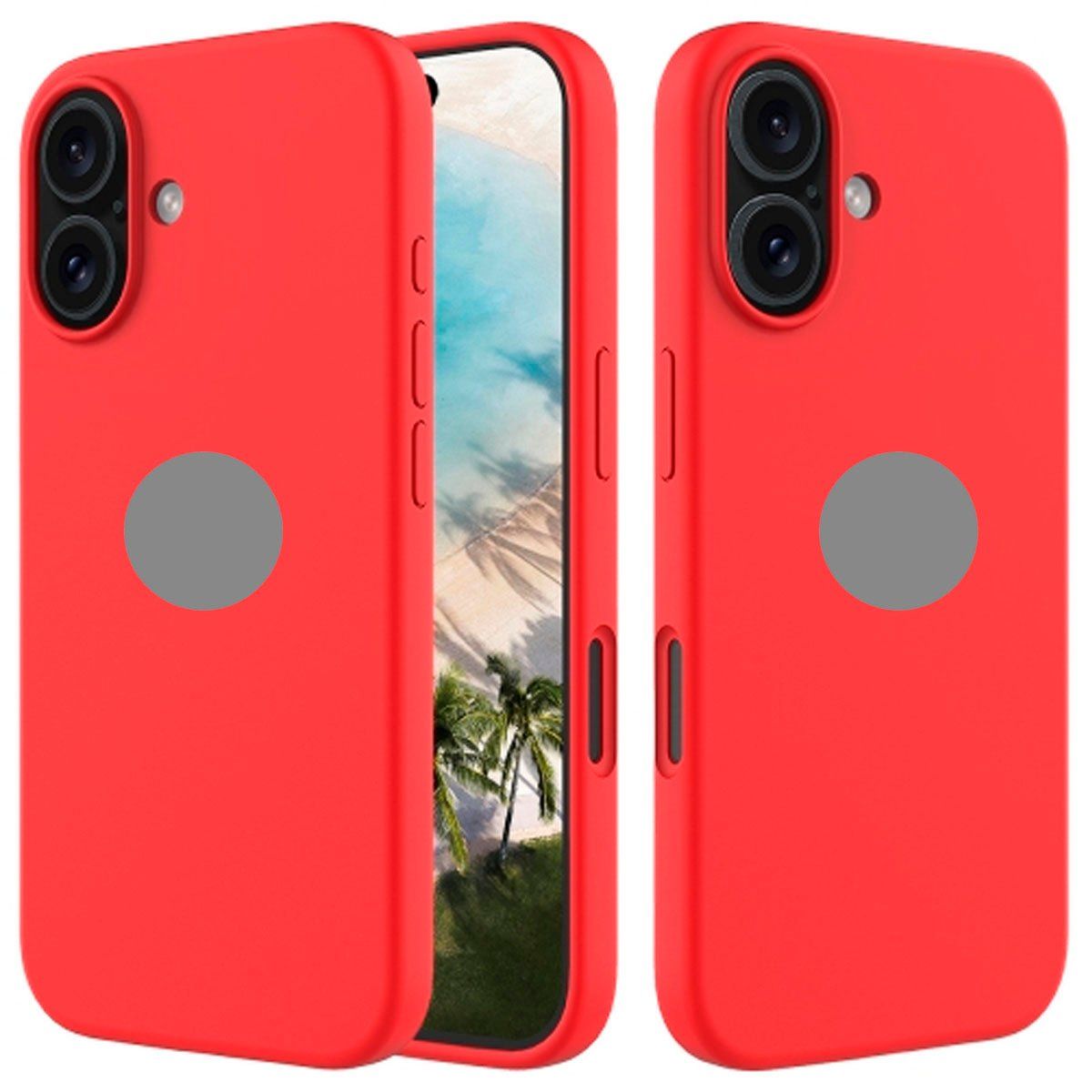 GENERICO - Protector de celular silicona Para Iphone 16 Plus Rojo
