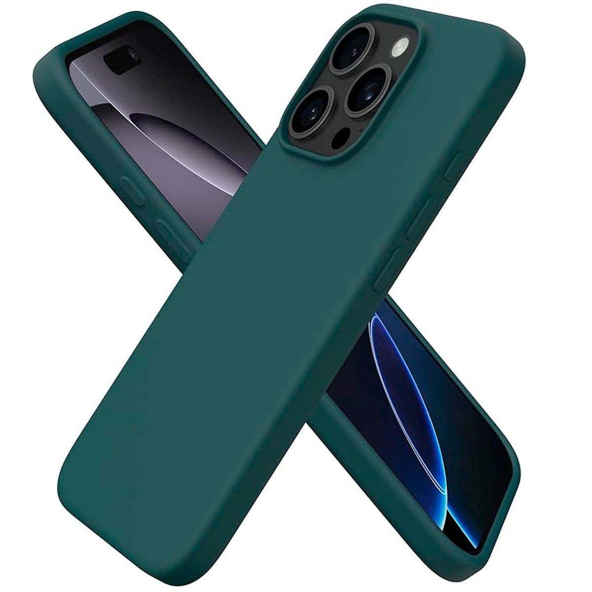 GENERICO - Protector de celular silicona Para Iphone 16 Pro Verde Militar