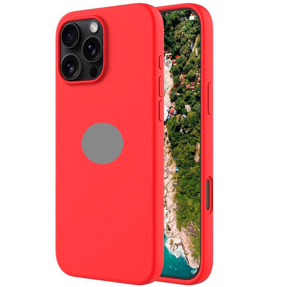 GENERICO - Protector de celular silicona Para Iphone 16 Pro Rojo