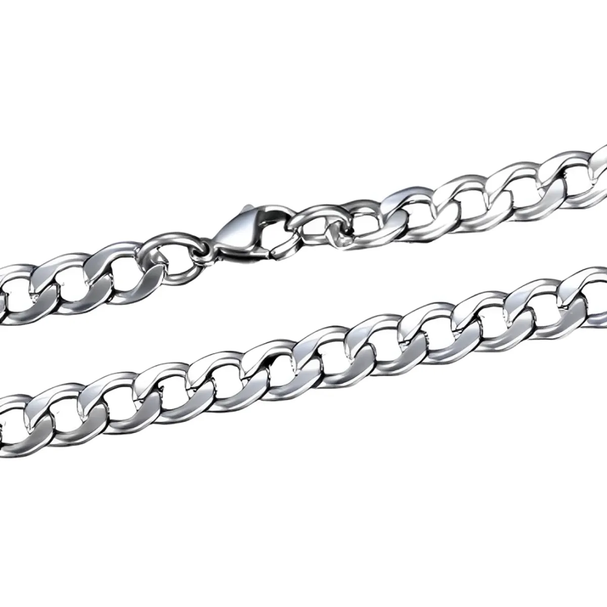 GENERICO - Cadena Hombre Eslabones Lomo Corvina Joya Regalo Acero Plateado