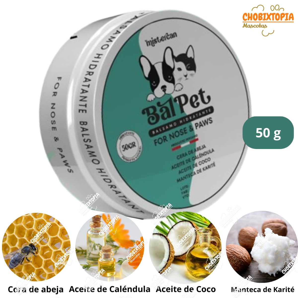 GENERICO - BALSAMO PARA NARIZ Y PATAS MASCOTA - PERROS Y GATOS x 50 g