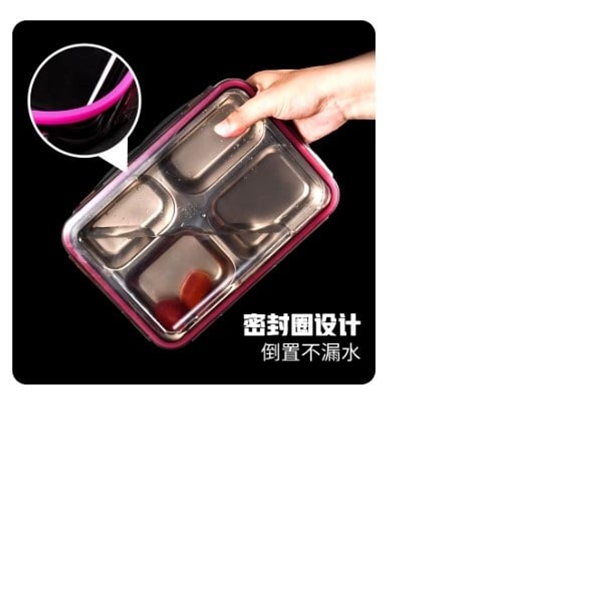 GENERICO - Fiambrera dividida de acero inoxidable 304 kawaii