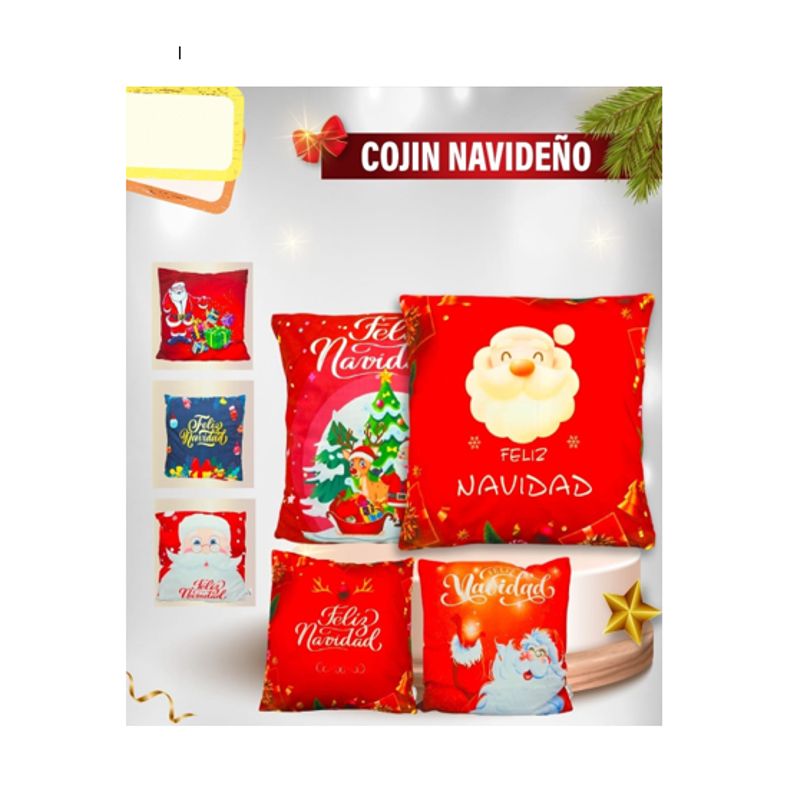 GENERICO - Cojin Navideño Modelo Happy Claus 45x45 - UNIDAD
