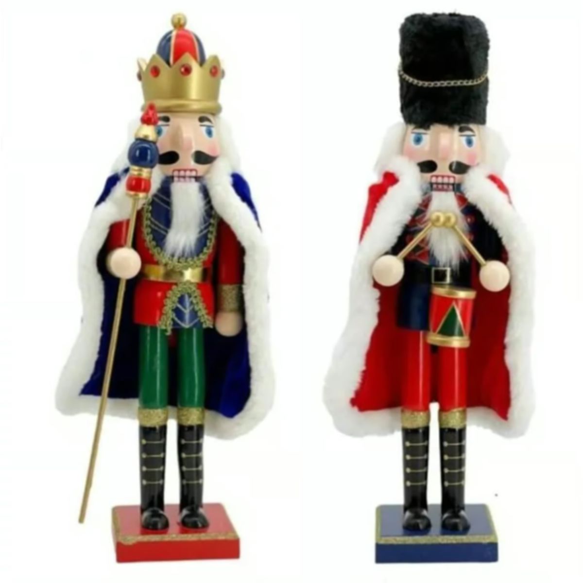 GENERICO - Soldado Cascanueces Muñeco Navidad 38 CM / PACK X2