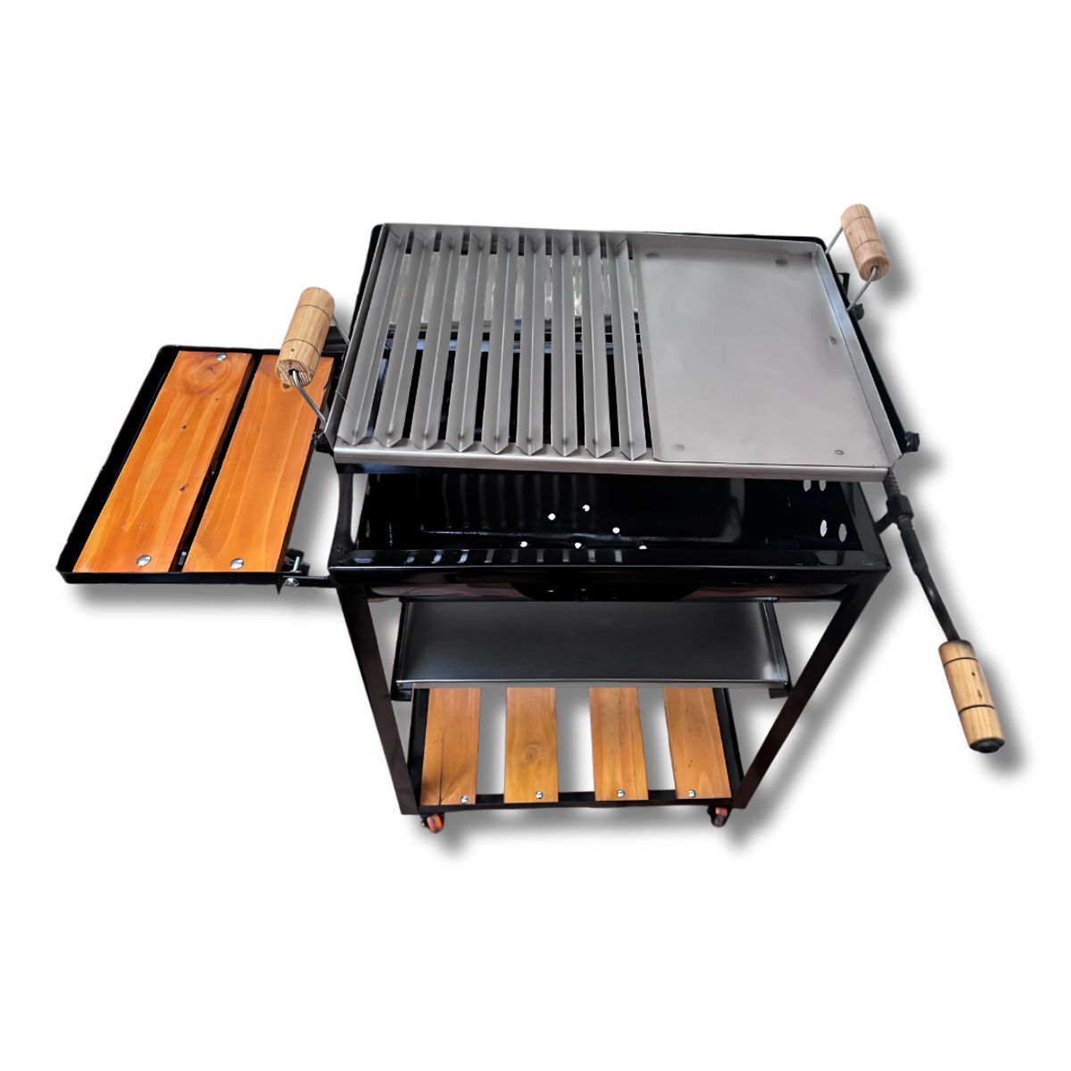 THE GRILL SHOP - Parrilla Mediana Acero Inoxidable + Cerveza + Carbón + Guantes