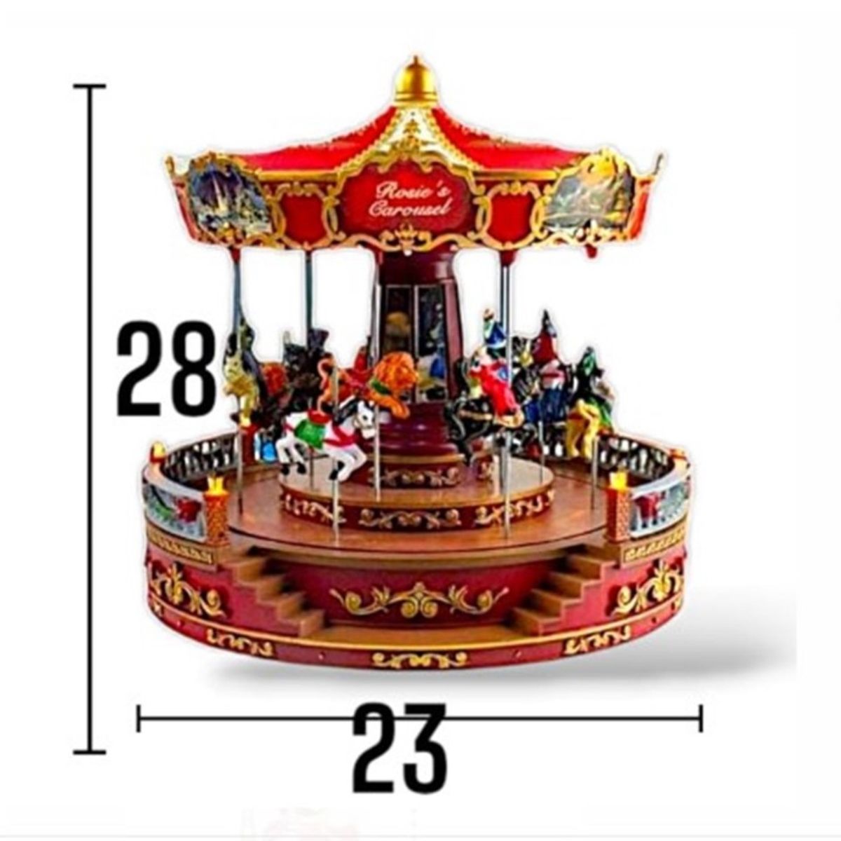 GENERICO - CARRUSEL MUSICAL y LUZ GRANDE A PILAS Y CONECTOR USB