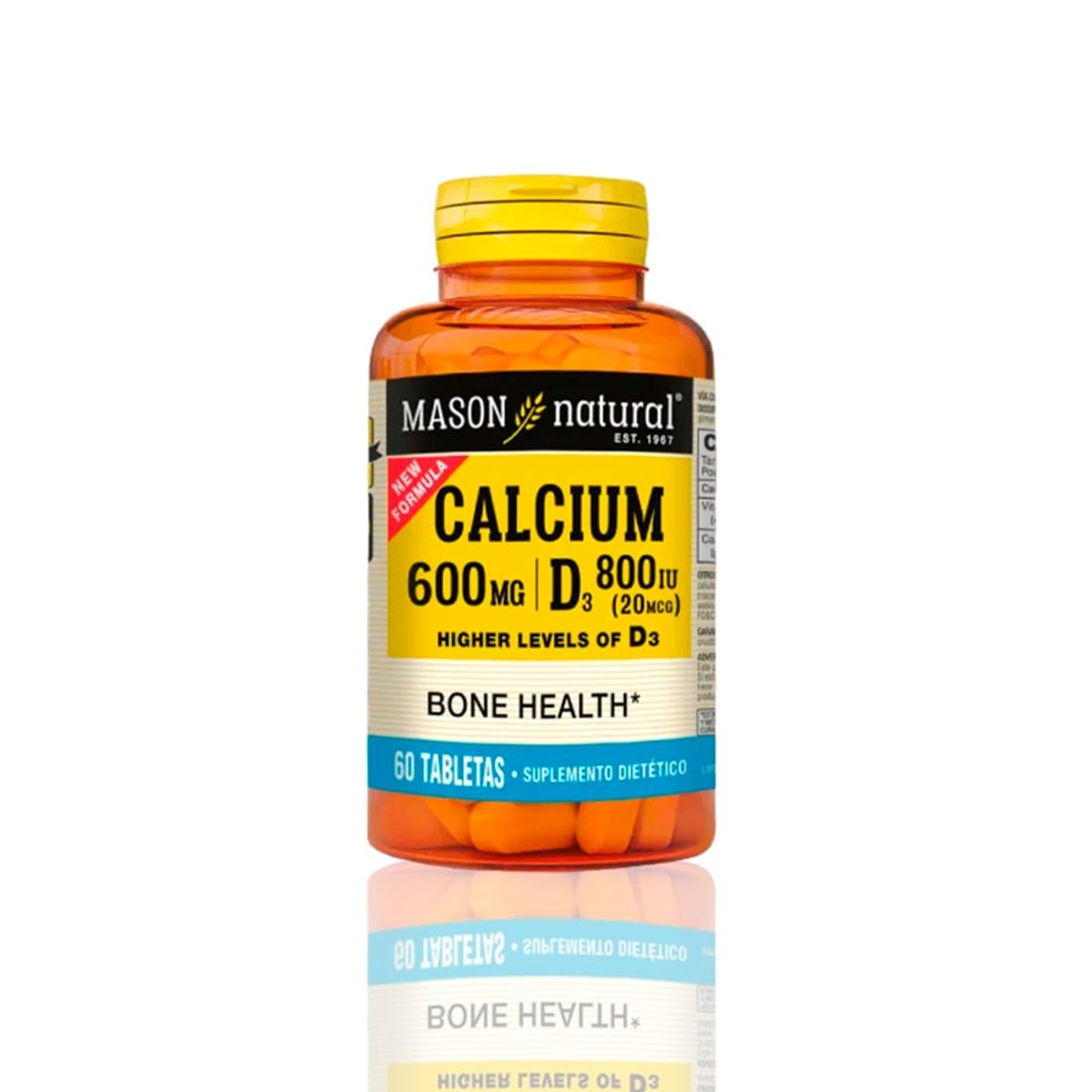MASON - Vitamina Mason Calcium 600Mg D3 800Iu 20 Mcg 60 Tab