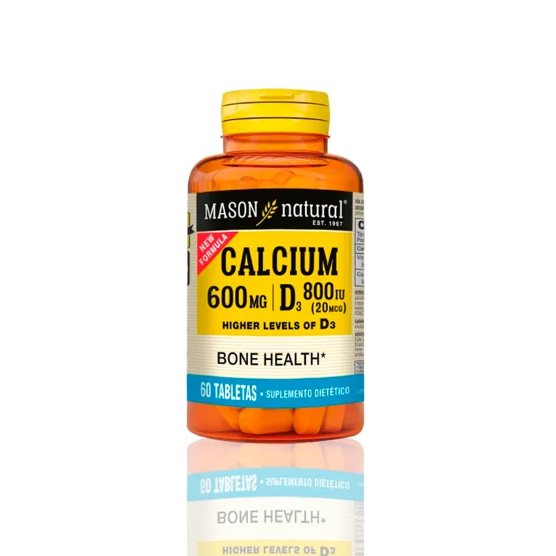 MASON - Vitamina Mason Calcium 600Mg D3 800Iu 20 Mcg 60 Tab