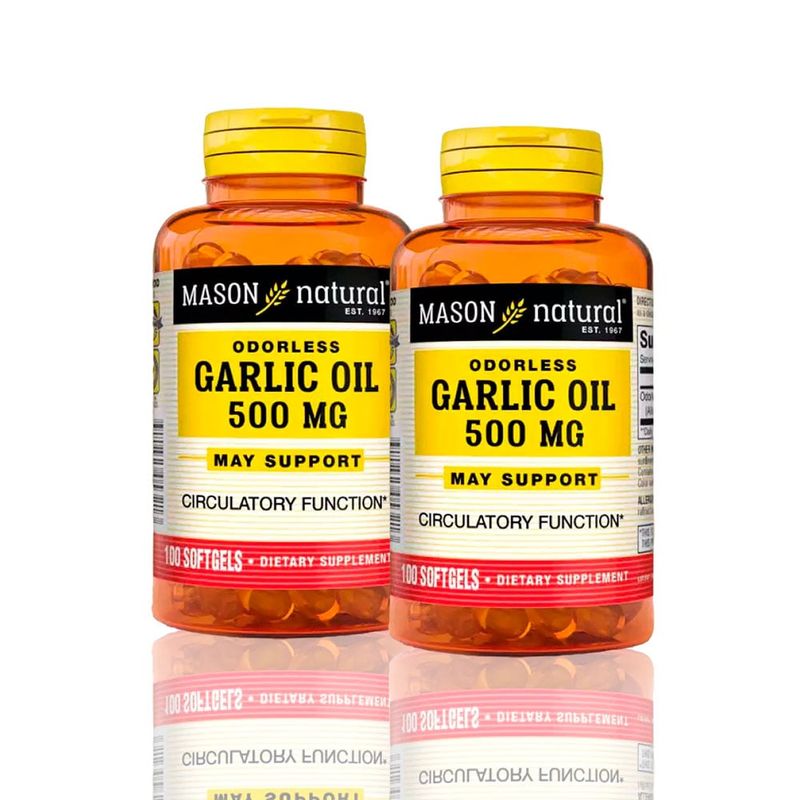 MASON - Vitamina Garlic Oil 500 Mg 100 Softg Pack X2