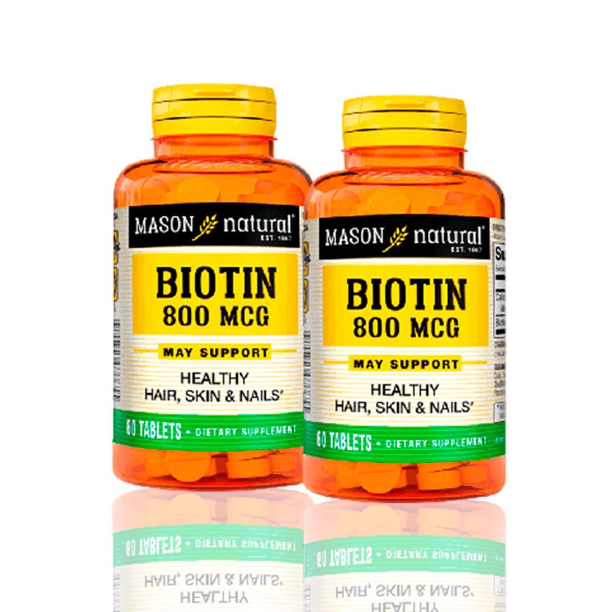 MASON - Vitamina Biotin 800 Mcg 60 Tab Pack X2