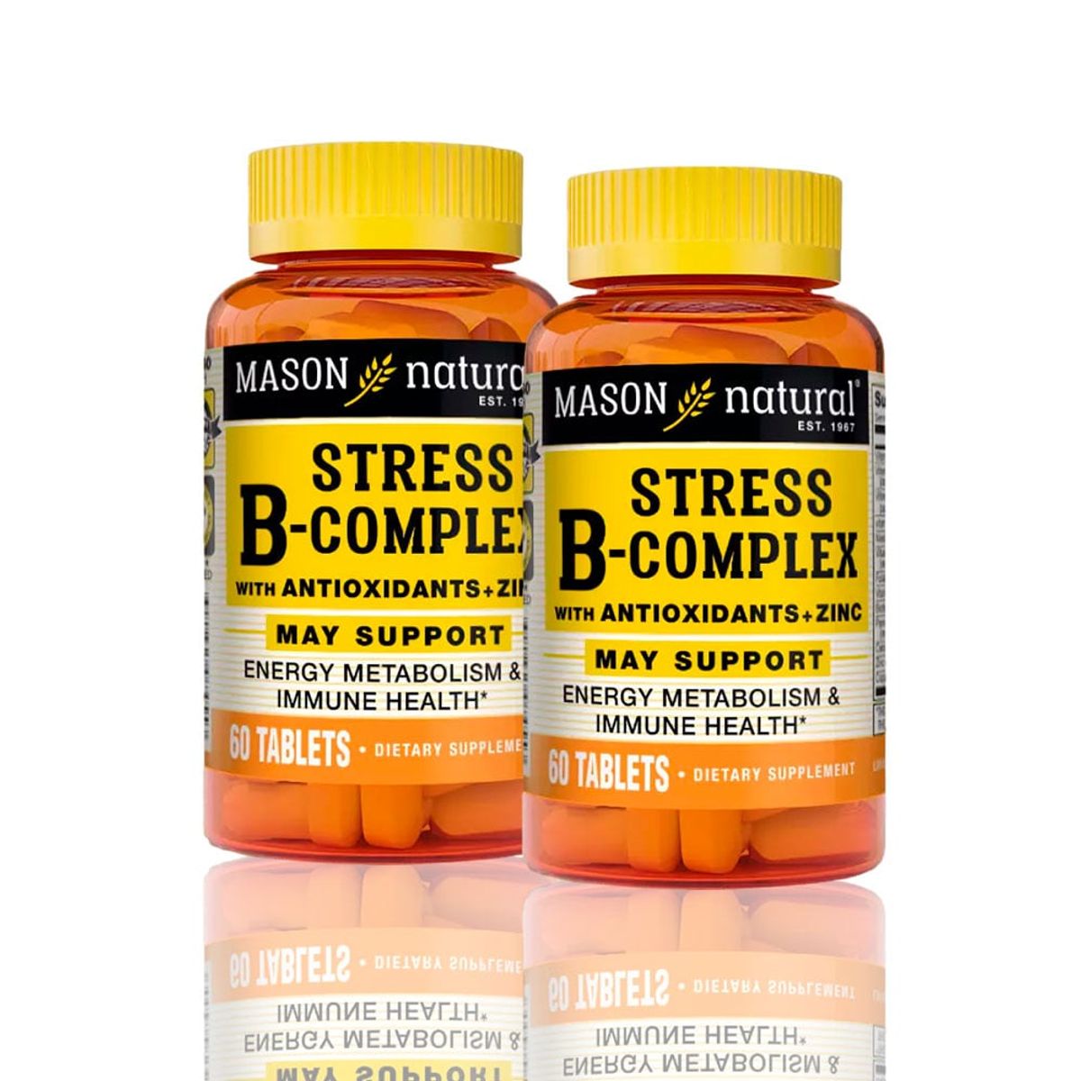 MASON - Stress B-Complex With Antioxidants + Zinc 60 Tab Pack X2