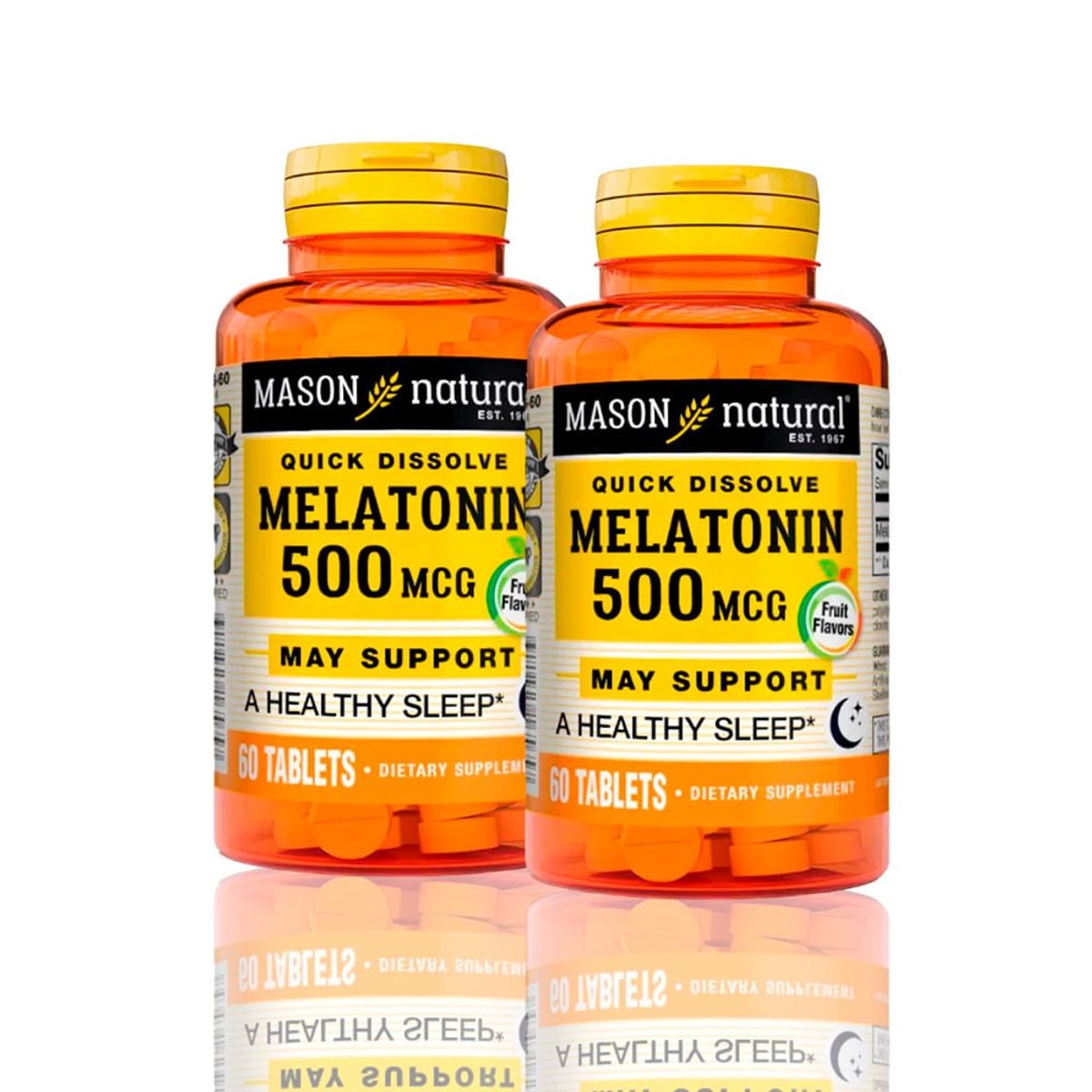 MASON - Vitamina Melatonin 500 Mcg 60 Tab Subl Pack X2