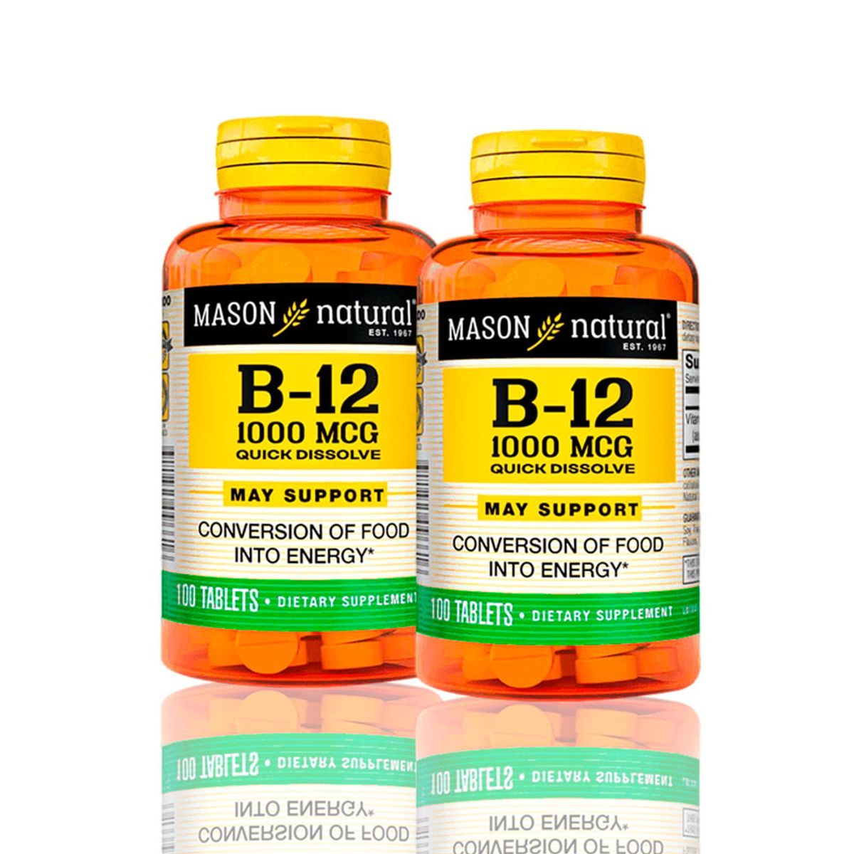MASON - Vitamina B-12 1000 Mcg 100 Tab Subl Pack X2