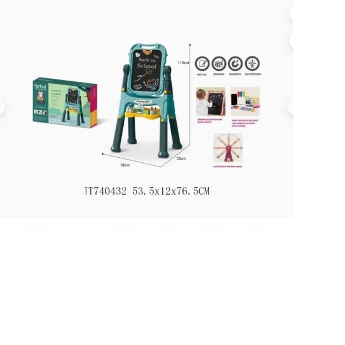 GENERICO - Pizarra Infantil Magnética Plegable Doble Cara Dibujo