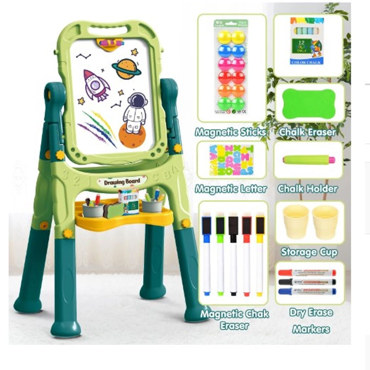 GENERICO - Pizarra Infantil Magnética Plegable Doble Cara Dibujo