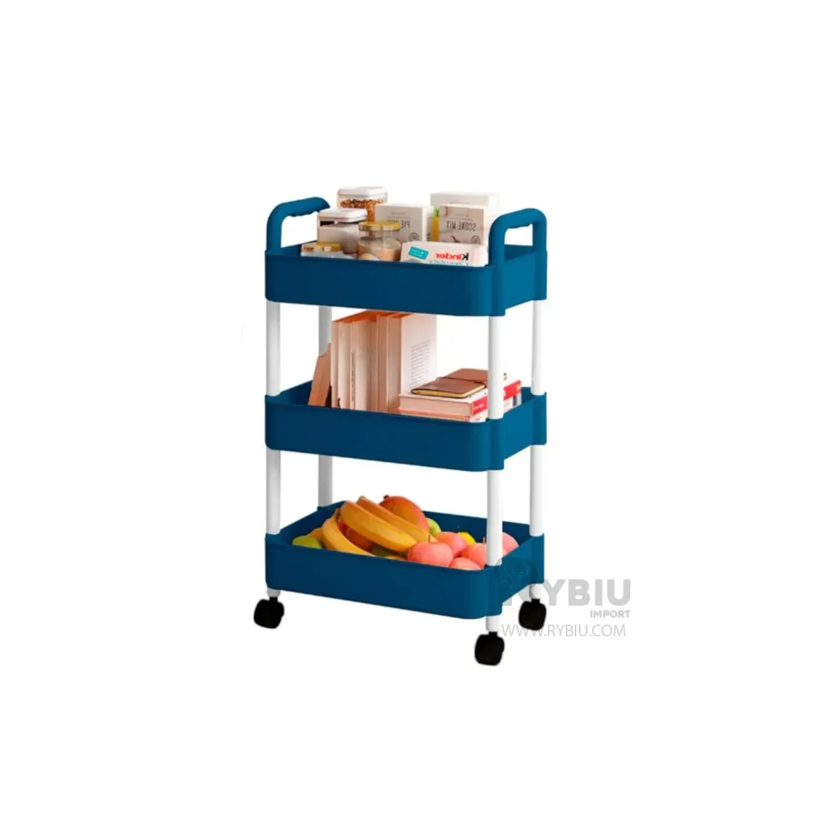 RYBIU IMPORT - Repisa Moderno y Dinamico en Azul Y+Banderitas Adhesivas