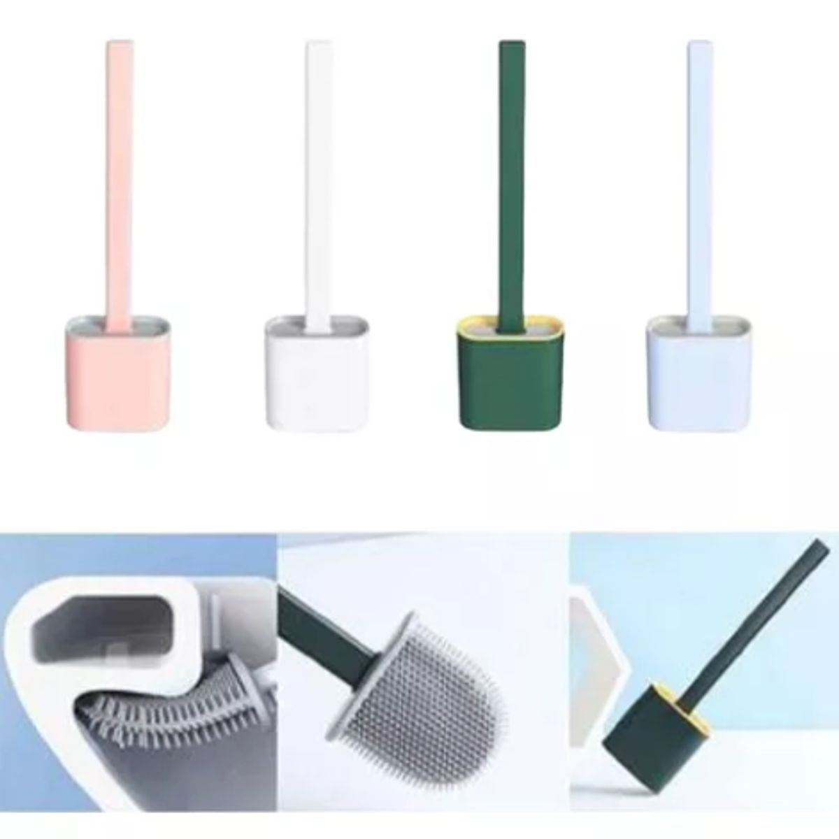 GENERICO - Cepillo para Inodoro de Silicona Celeste