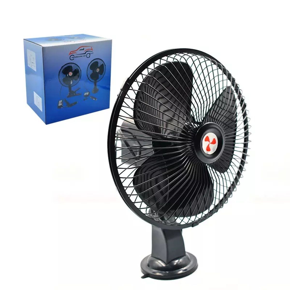 GENERICO - Ventilador de Auto  6Pg 12v Giratorio con Chupón