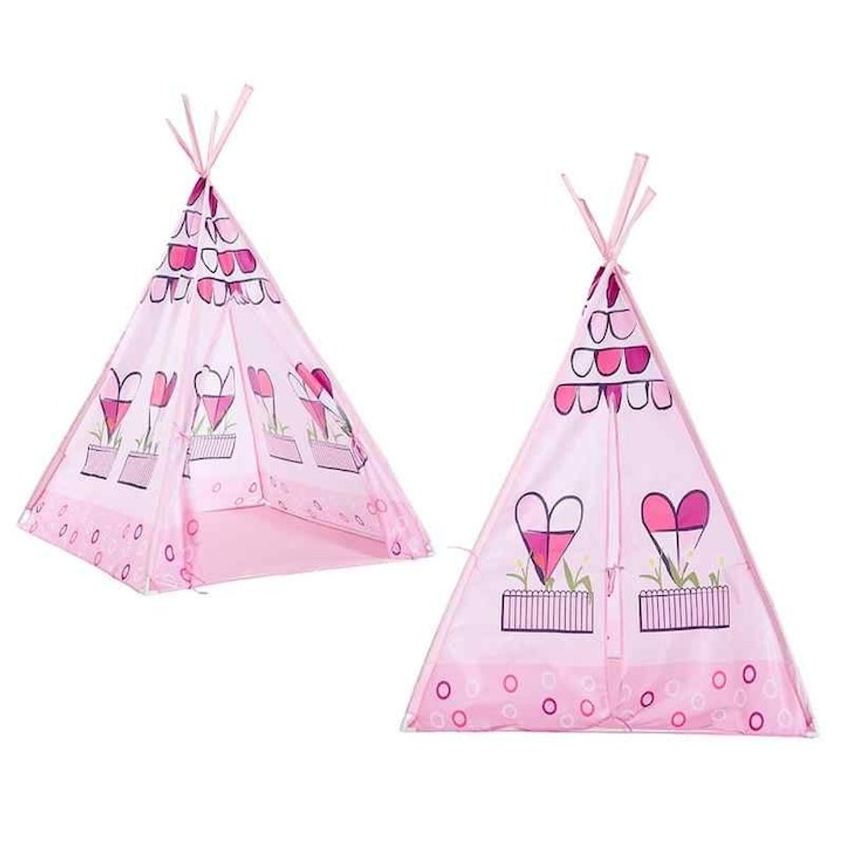 GENERICO - Carpa para niñas tipi de corazones - Rosado