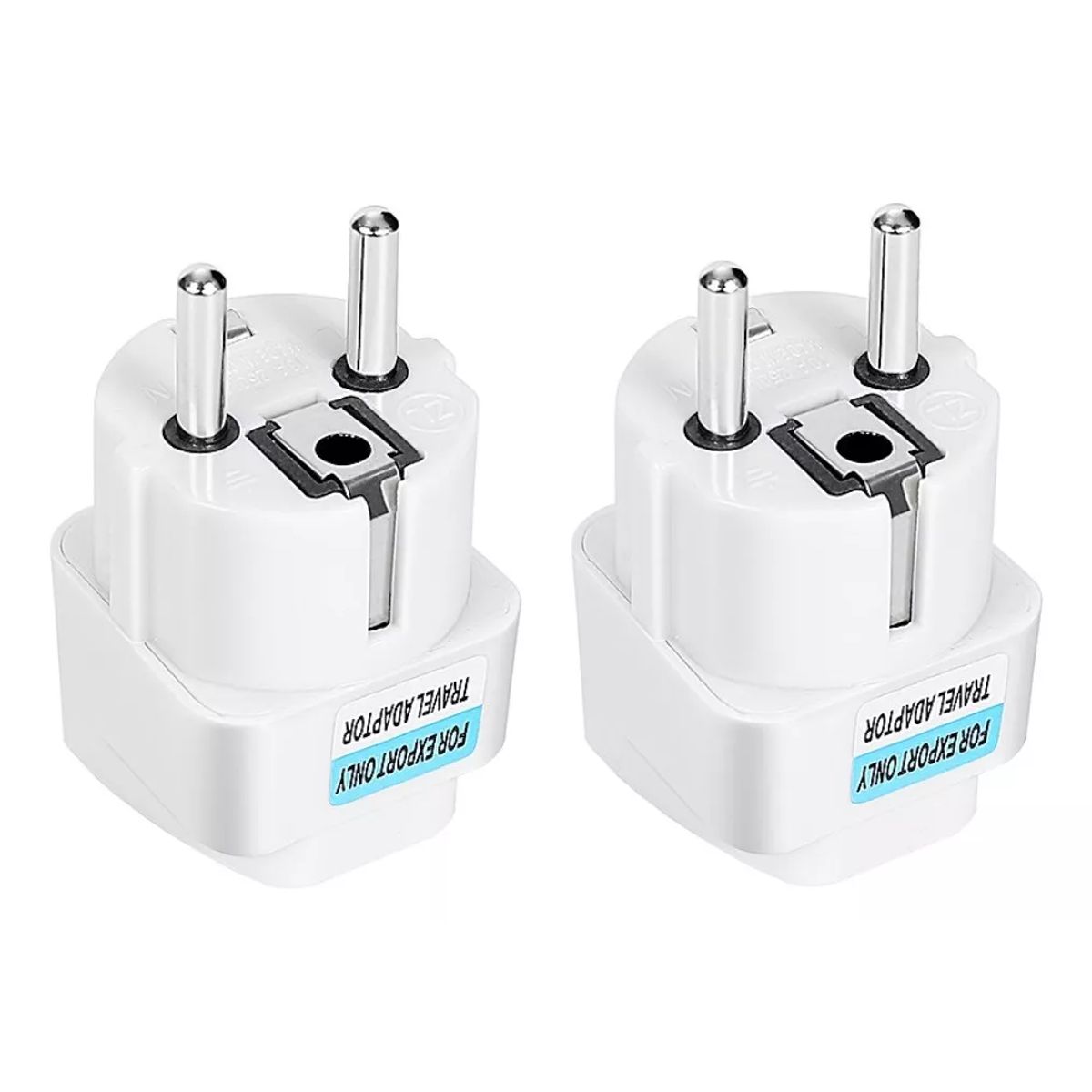 GENERICO - ADAPTADOR UNIVERSAL ENCHUFE EUROPEO PACK X2 UN 10A 250V MUY PRACTICO