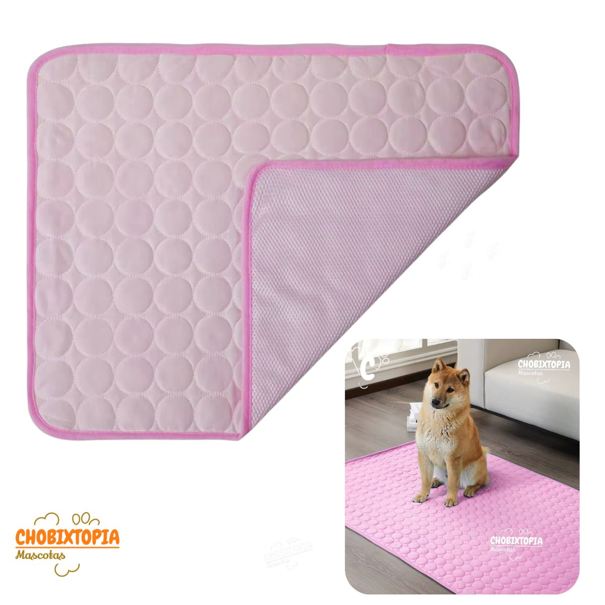 GENERICO - ALFOMBRA REFRESCANTE LAVABLE  P-MASCOTAS PERRO-GATO 70x55 cm COLOR ROSA BEBE