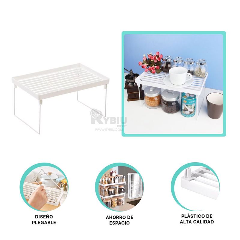 RYBIU IMPORT - Repisa Portatil y Chica Color Blanco Y+Gift Stickers
