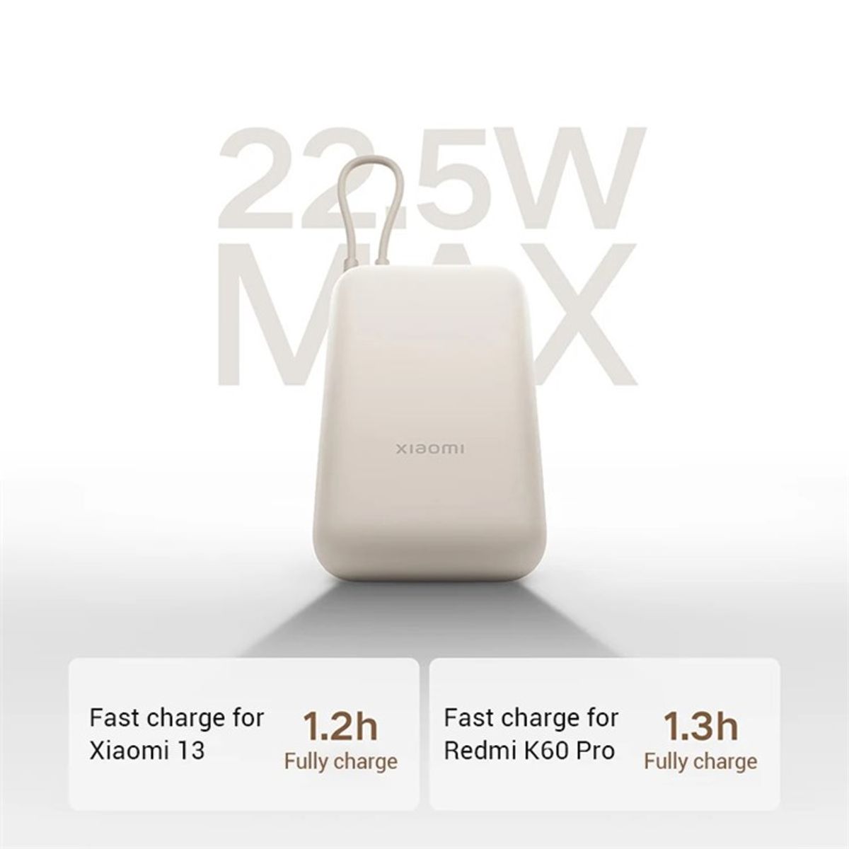 XIAOMI - Power Bank Xiaomi 10000 22w Carga Rapida Cable Integrado - Azul