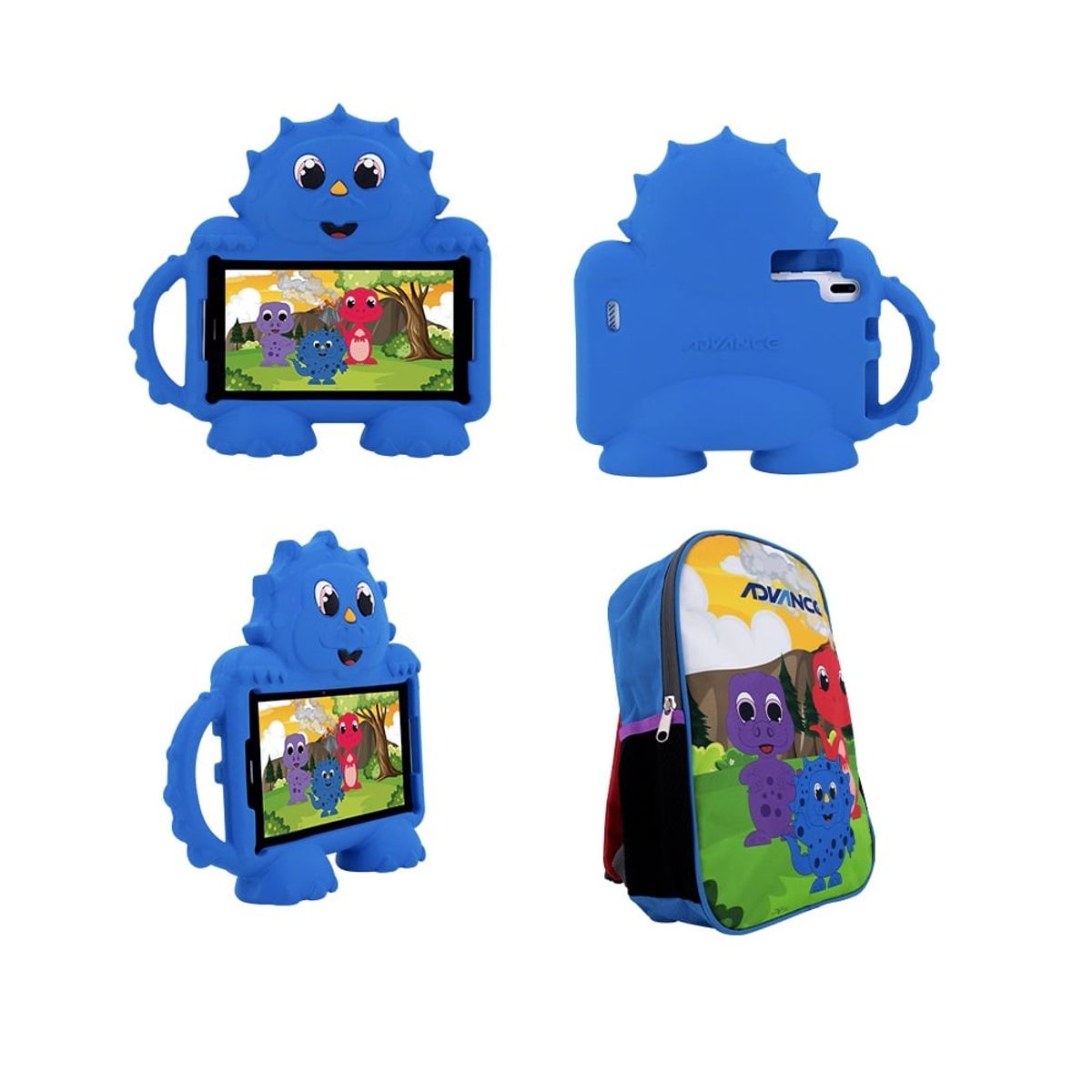 ADVANCE - Kit 4G Tablet Mochila Advance TR8990 7 Pulg IPS Android 14 Go DualSIM 32GB RAM 2GB Azul