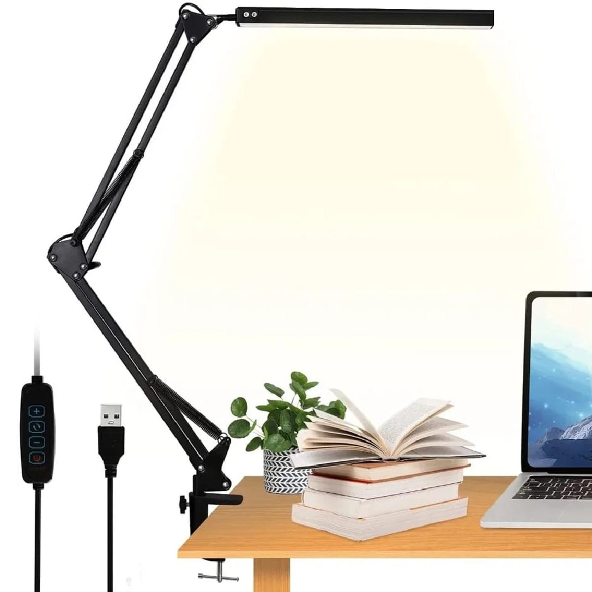 SEISA - Lampara Led Para Escritorio Mesa Plegable Metal 12W