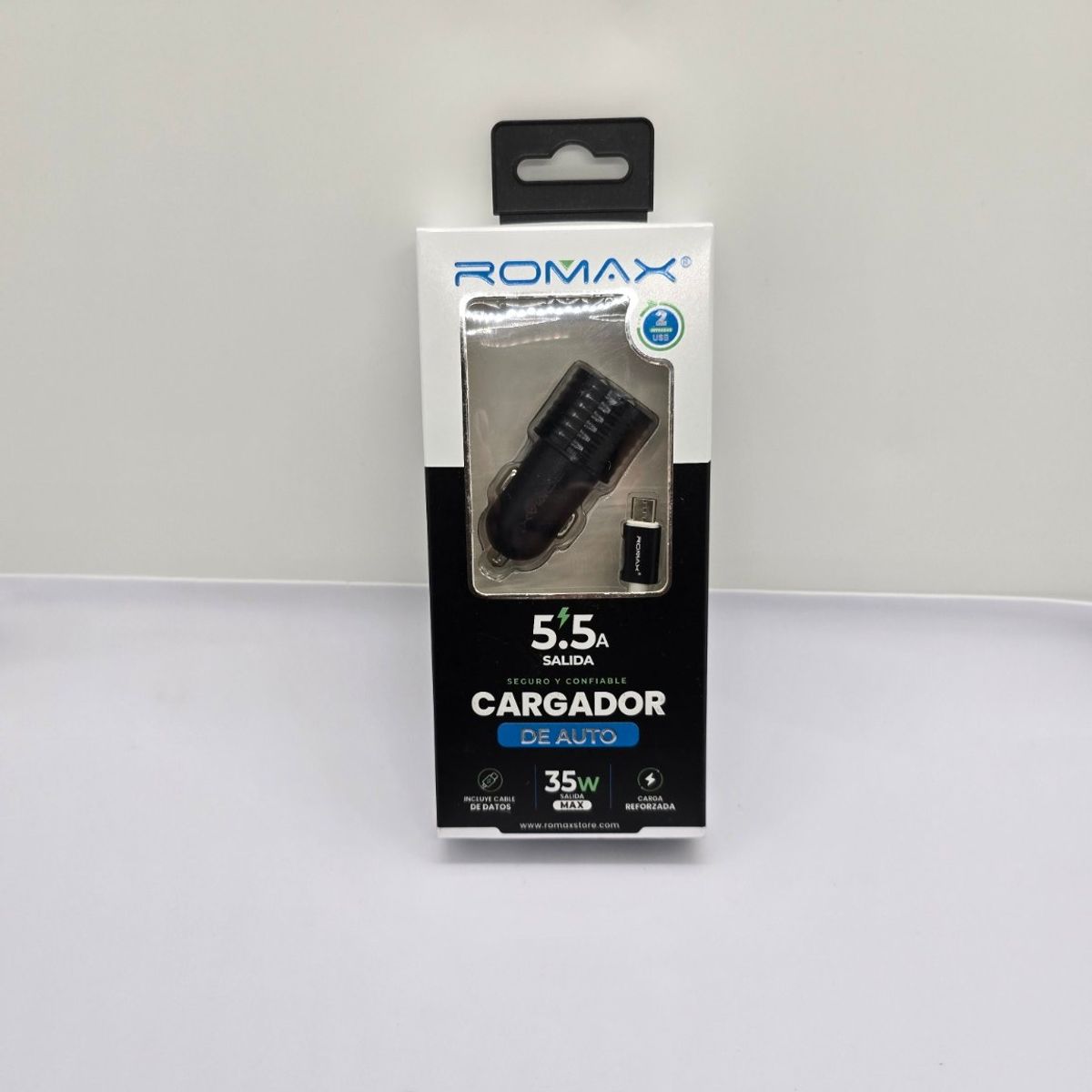ROMAX - CARGADOR PARA CARRO ROMAX 55A 35W V8