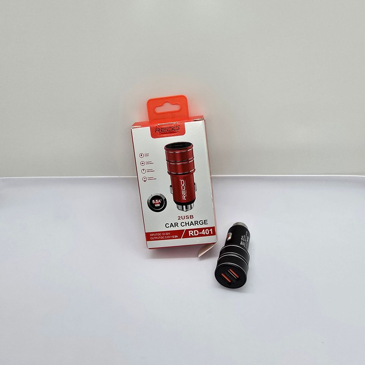 GENERICO - CARGADOR PARA CARRO REDD 2USB 40W 55A