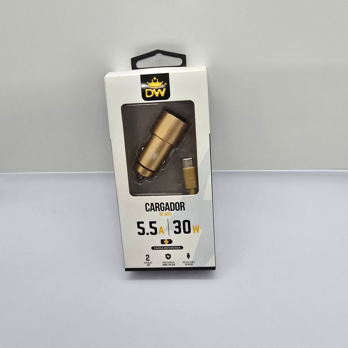 GENERICO - CARGADOR PARA CARRO DW 30W 5.5A CABLE TIPE C 2 USB