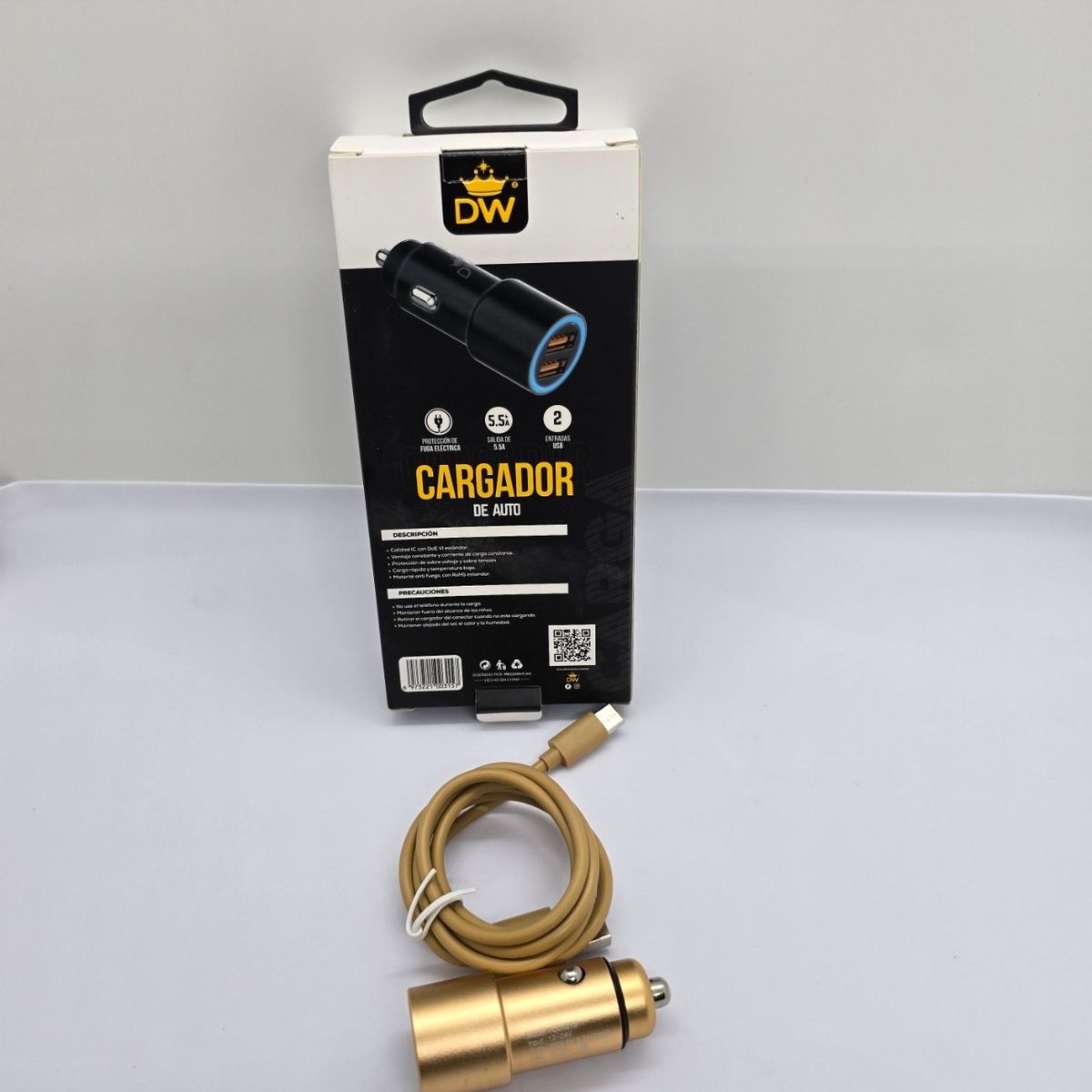 GENERICO - CARGADOR PARA CARRO DW 30W 5.5A CABLE TIPE C 2 USB