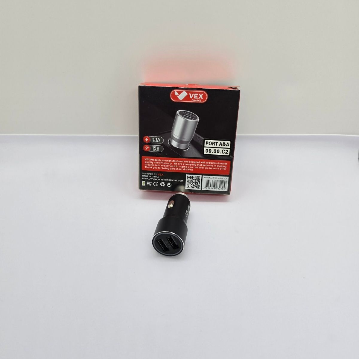 VEX - CARGADOR PARA CARRO VEX CHARGUER 15W 31A METAL 2USB