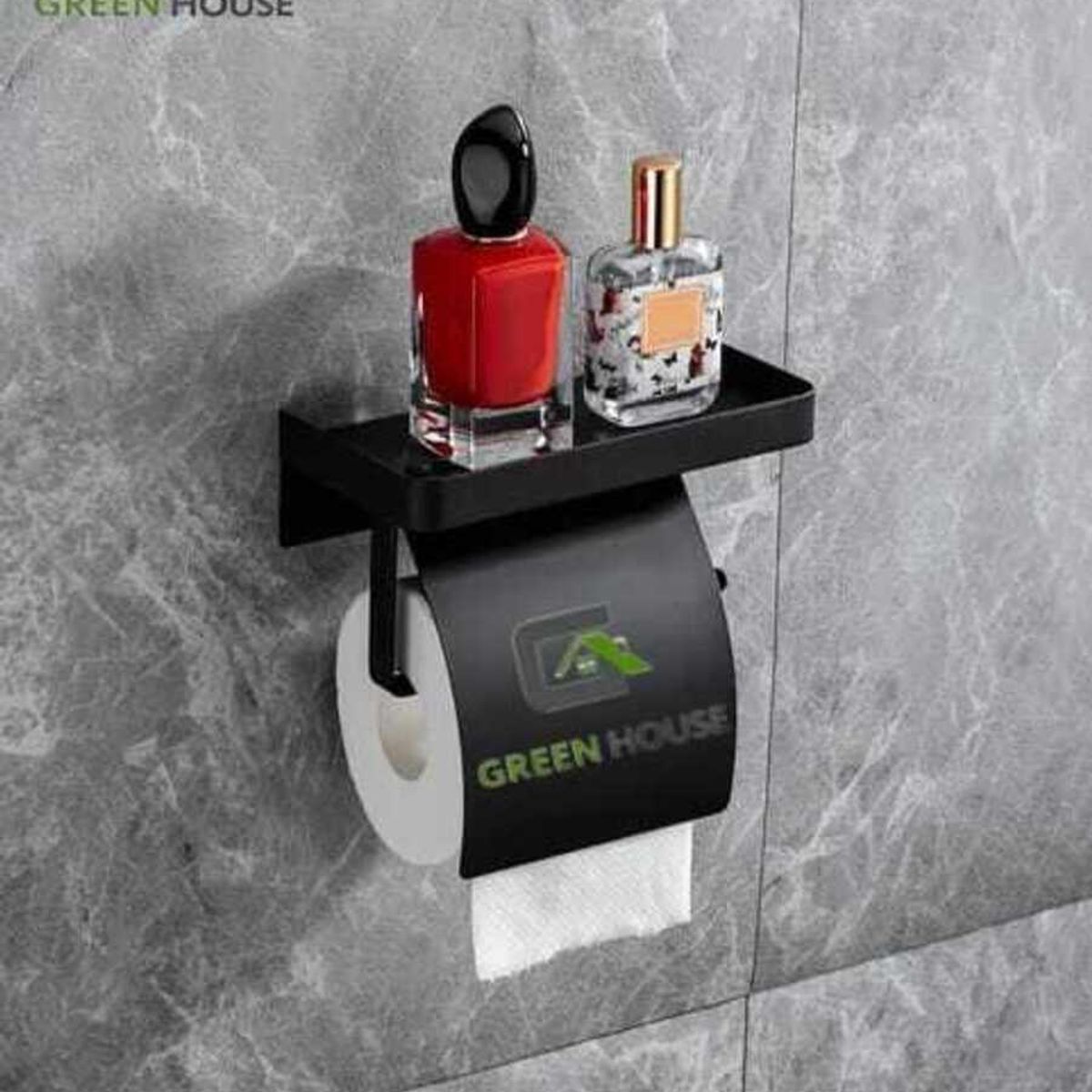 GENERICO - PORTA PAPEL HIGIENICO NEGRO ACERO INOXIDABLE