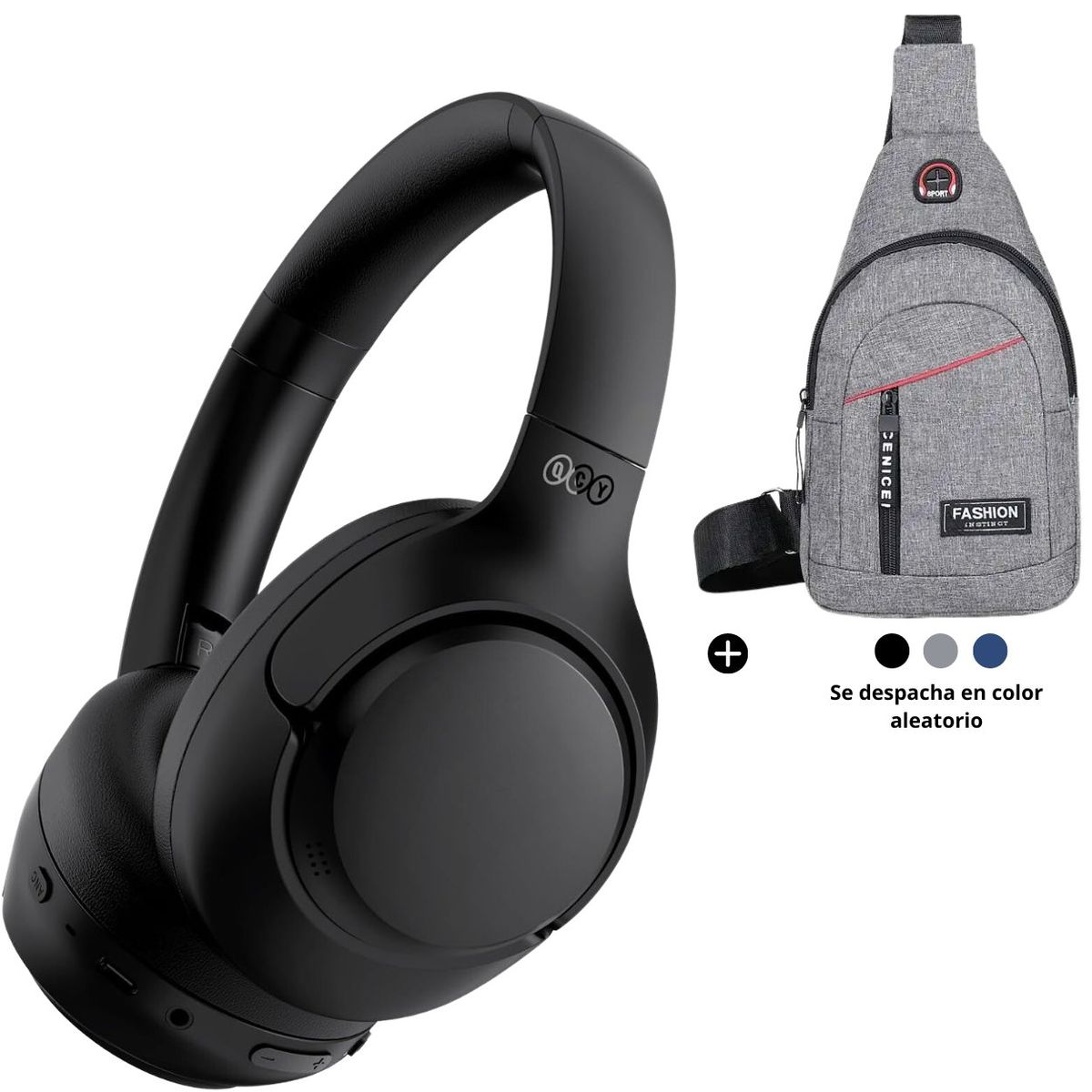 QCY - Audífono Inalámbrico Qcy H3 Anc Negro Hi-res 60h + Morral