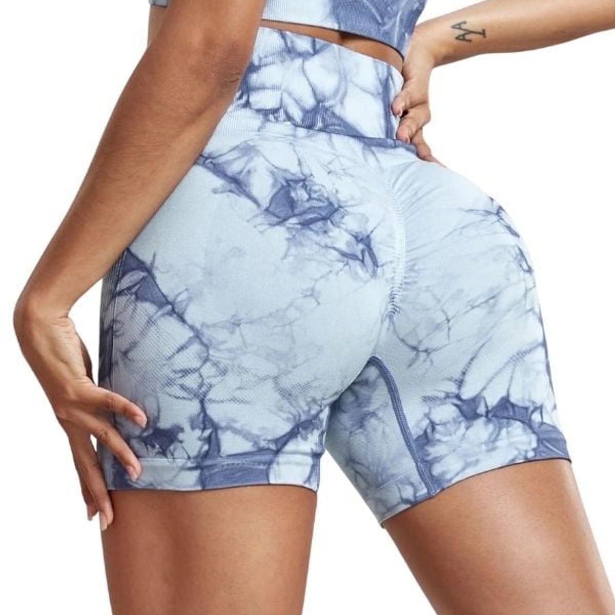 GENERICO - Short Deportivo Tie Dye sin Costuras con Push Up Ropa deportiva gym